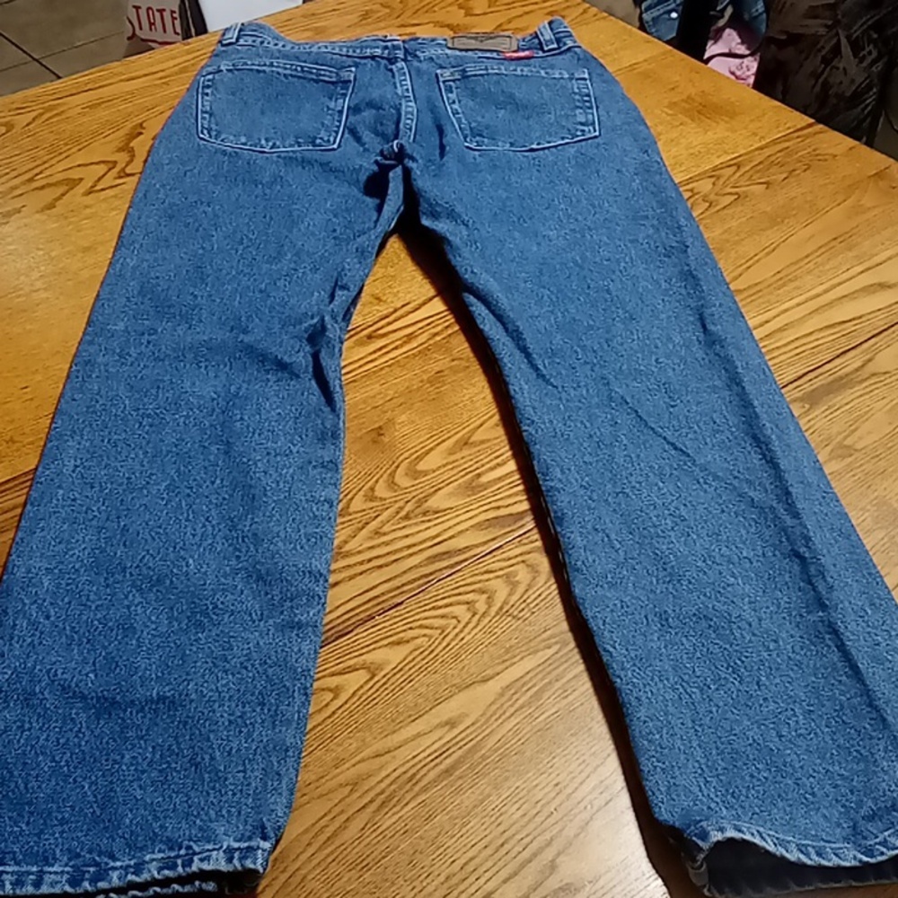 WRANGLER MENS Jeans 30 x 30 Regular Fit BLUE Denim Used Pants Straight Legs ? - Picture 8 of 9